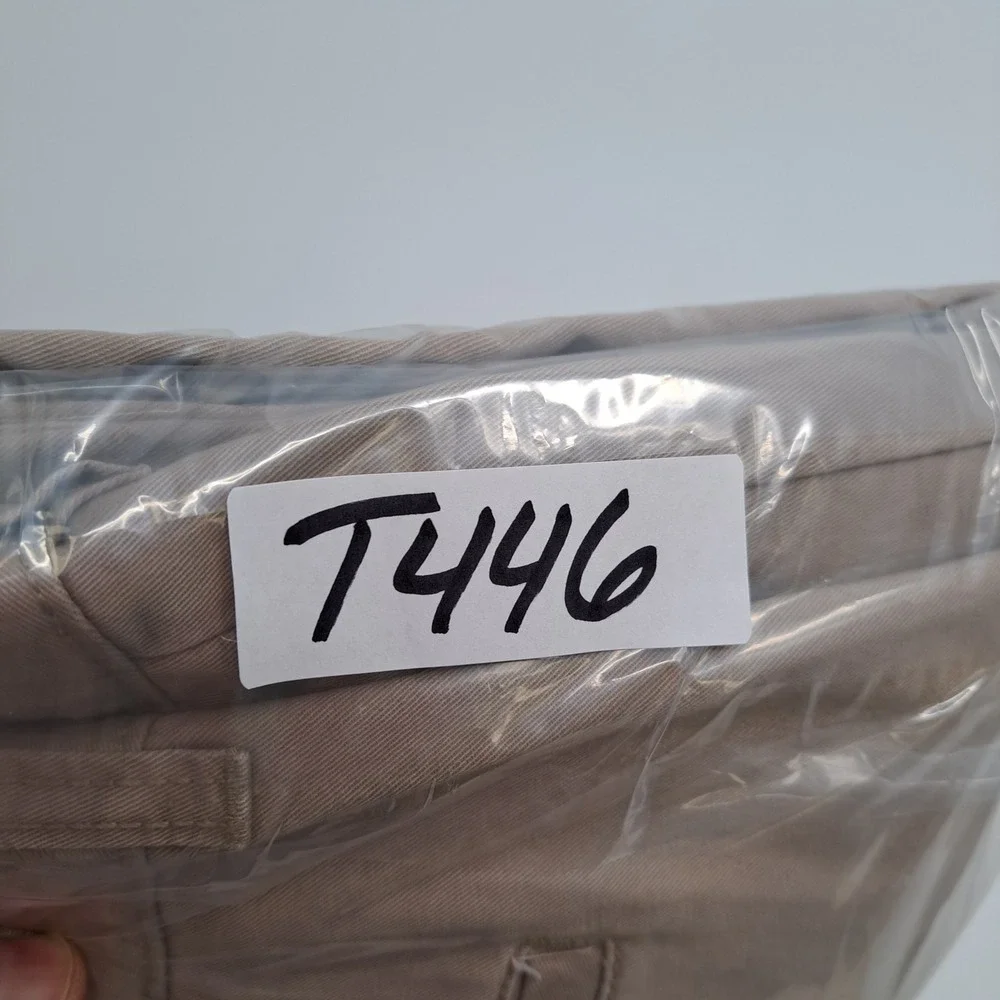 St. John's Bay Authentic Chino Pants Mens 38x32 Cotton Tan Solid Straight Fit